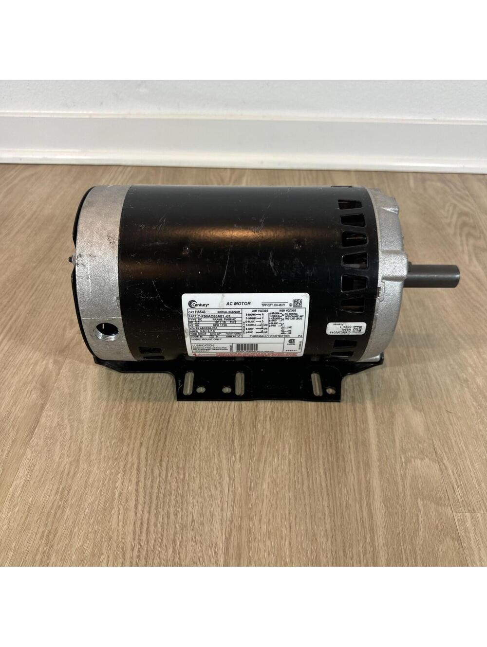 CENTURY 3 HP, 1725RPM,V460/200/230 Motor - H855L, 3 Ph. 56 Frame PA56HZ